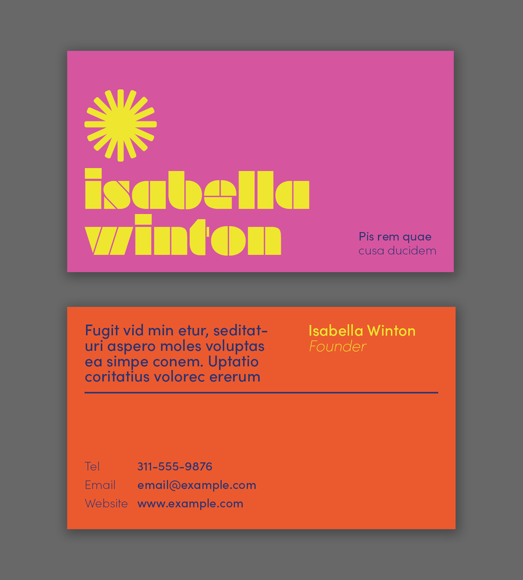 Bold Buisiness Card Design with Pink and Orange Accent