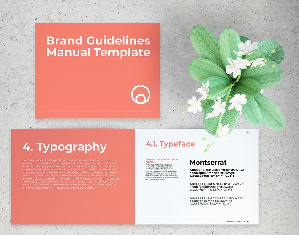 Brand Guidelines Manual Layout with Pink Elements