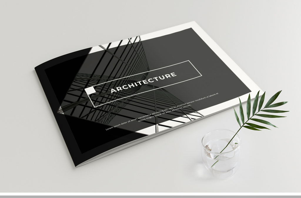 Brochure Layout with Gray Accents
