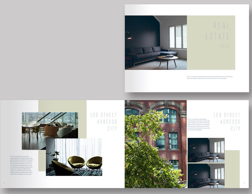 Brochure Layout with Light Green Accents