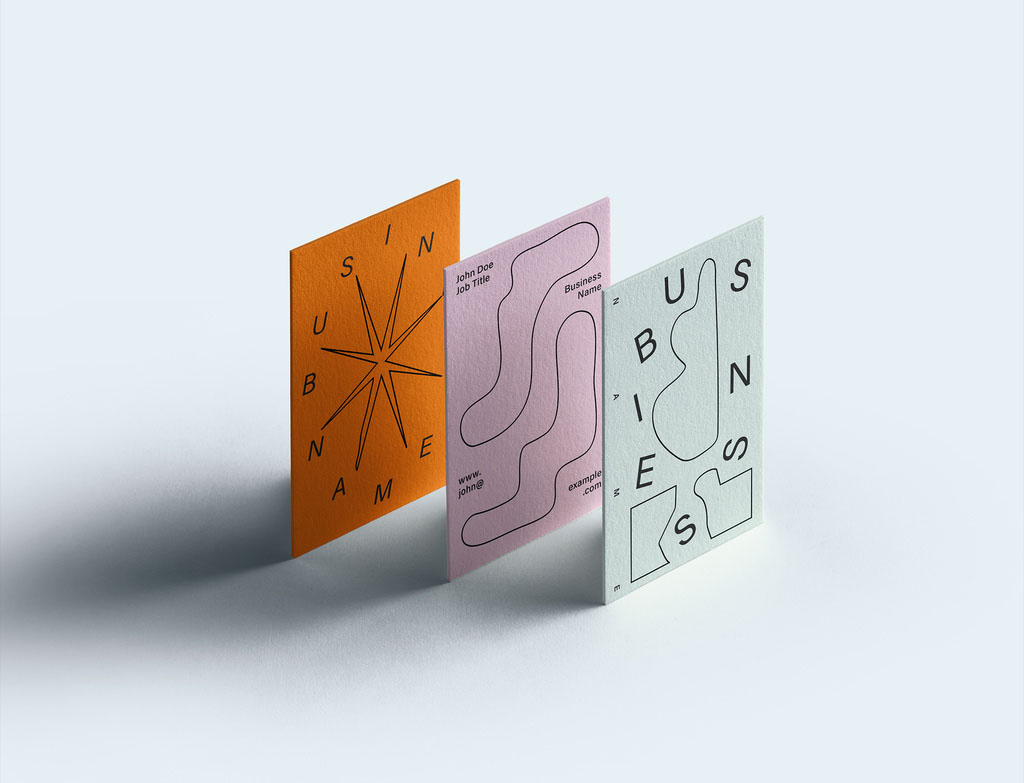 Business Card Layout Set with Quirky Design Elements