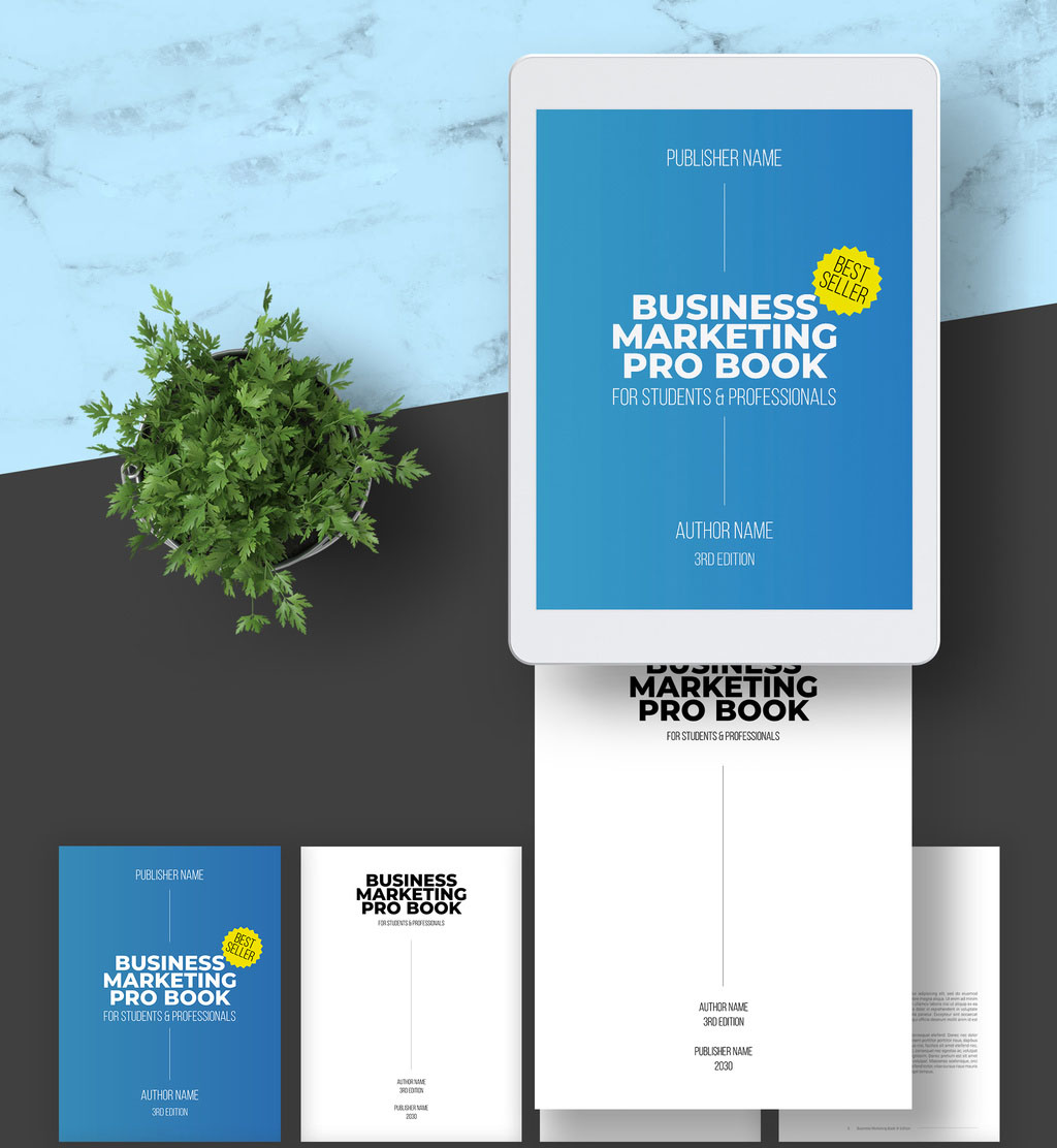 Business Marketing eBook Layout with Blue Accents