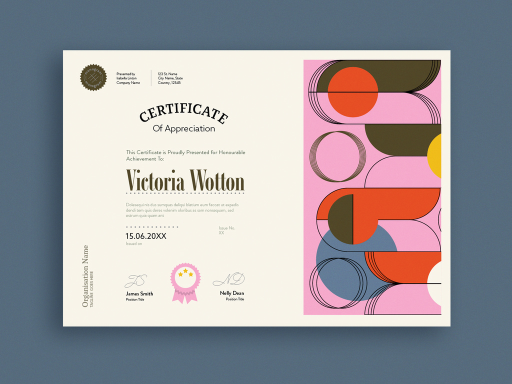 Certificate with Geometric Illustration