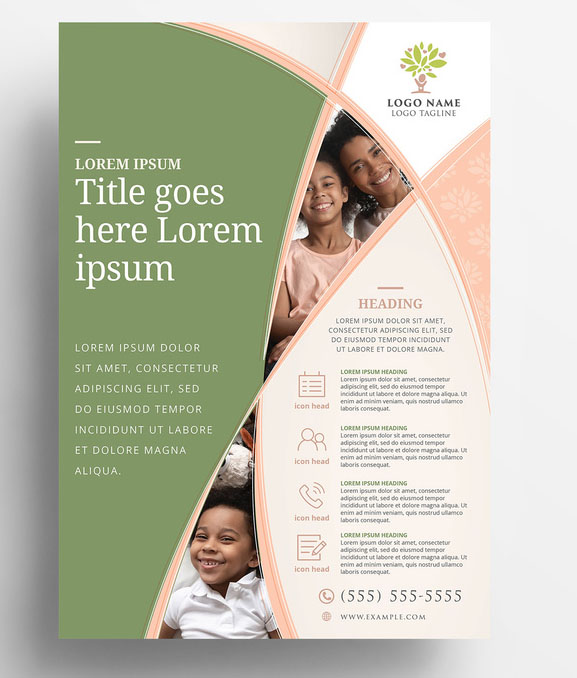 Charity Non Profit Flyer Poster with Family Theme