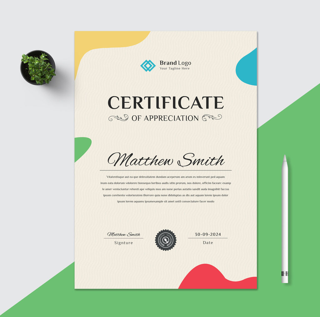Colorful Certificate Layout