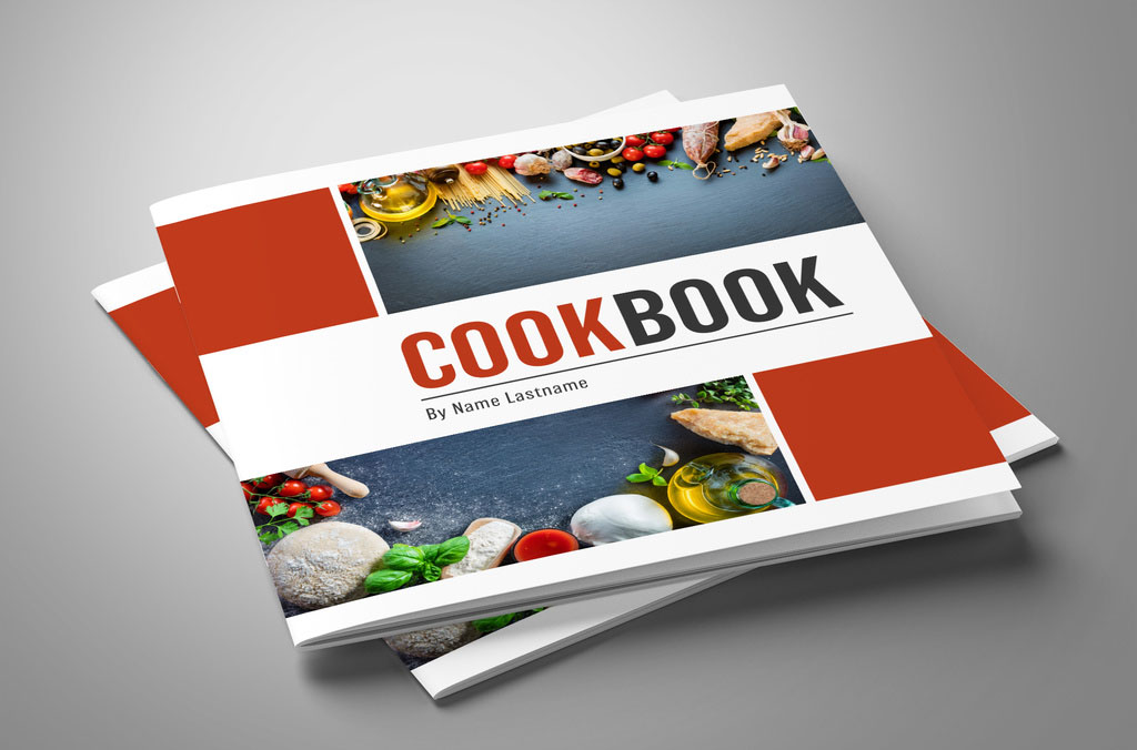 Cooking Book Layout with Red Accents