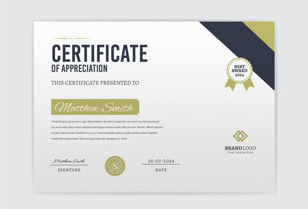 Creative and Clean Certificate Layout
