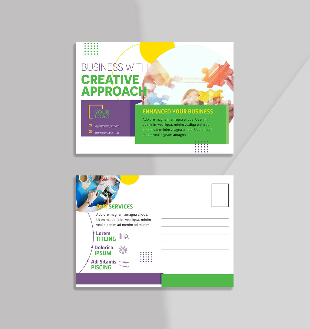 Creative Colorful Postcard Layout