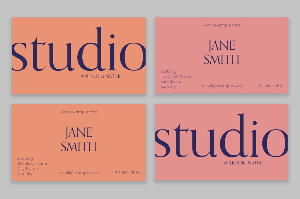 Minimal Typographic Business Card Layout