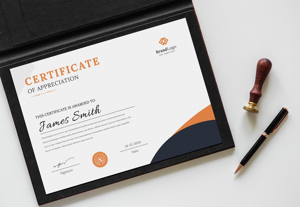 Orange Certificate Layout