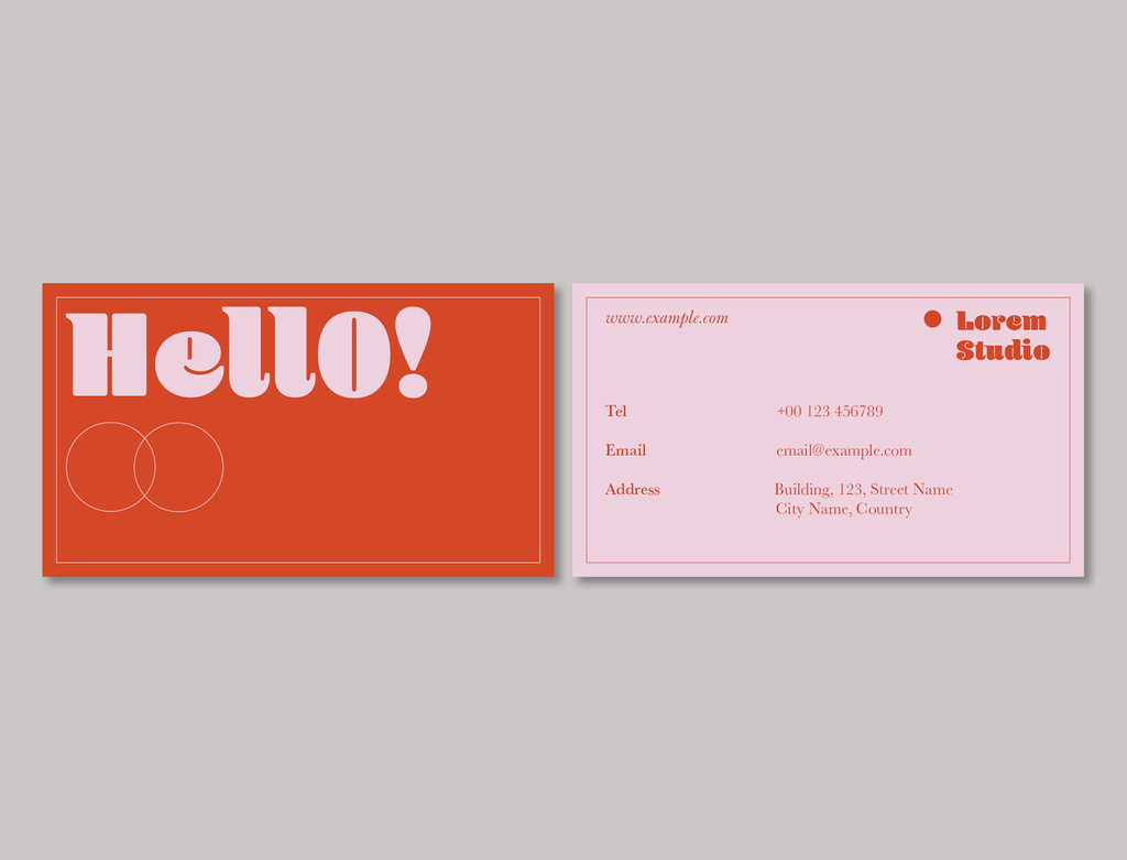 Pink and Orange Modern Business Card