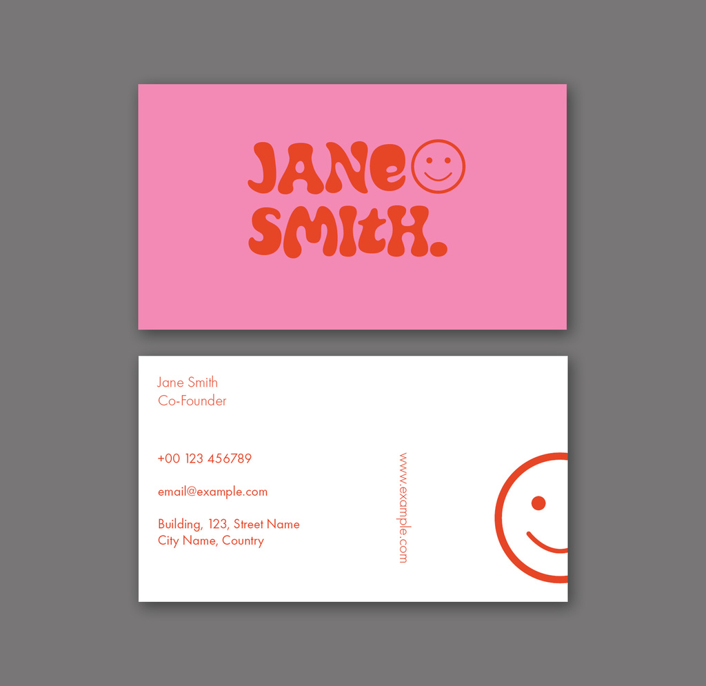 Pink Business Card Layout