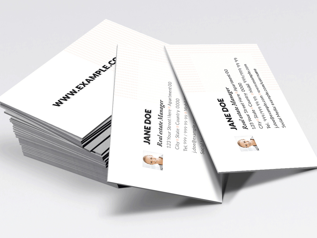 Rose and Grey Business Card Layout