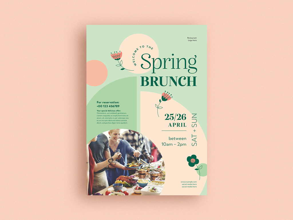 Spring Brunch Flyer Layout