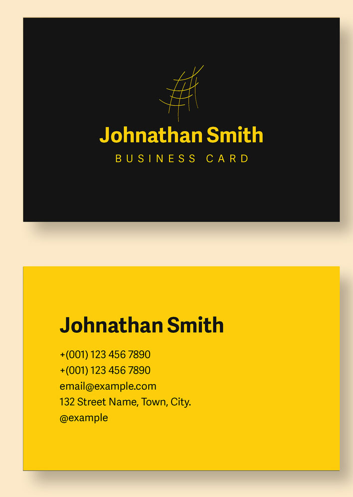 Yellow Bold Business Card Layout