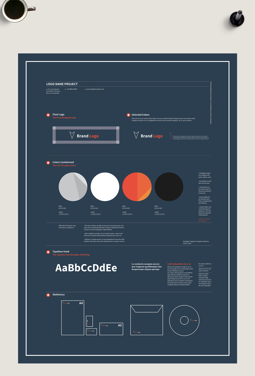 Blue and Red Brand Identity Poster Layout