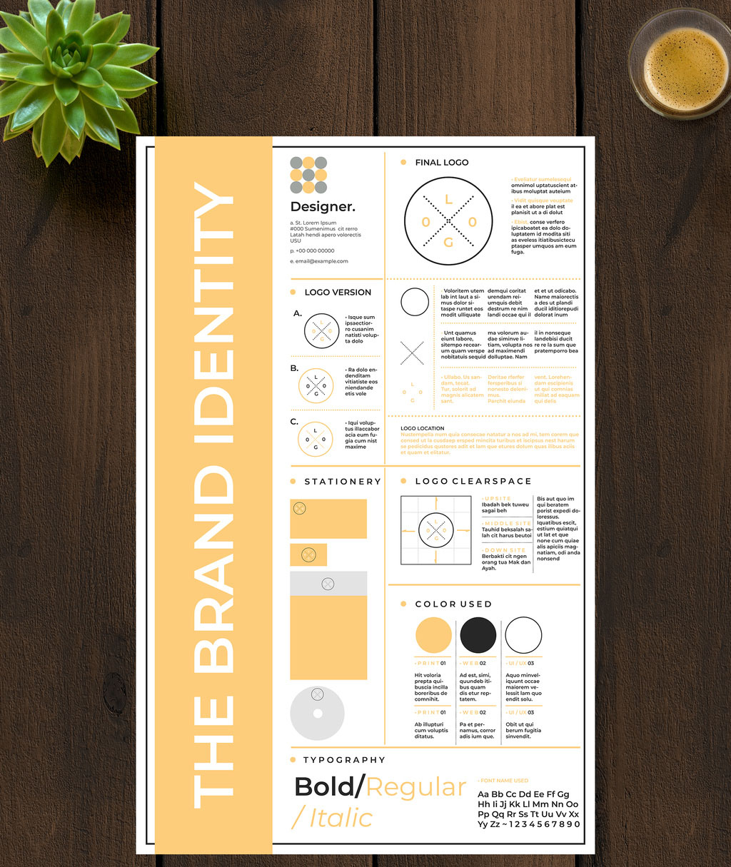 Brand Identity Poster Layout with Tan Accent