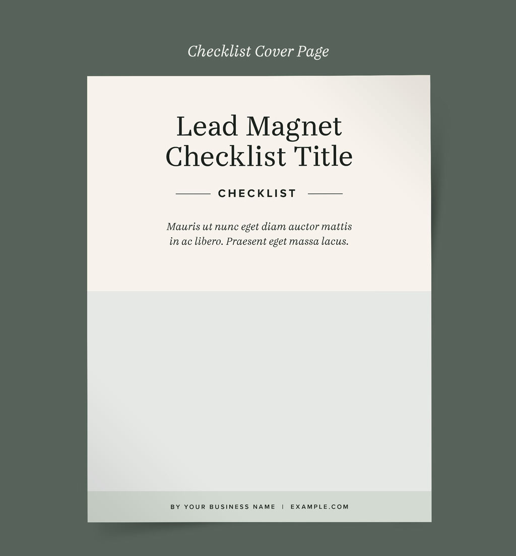 Checklist Booklet Layouts