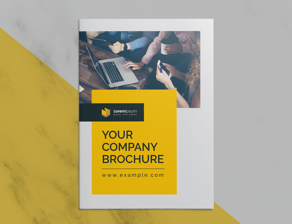 Clean Corporate Brochure and with Yellow and Dark Accents