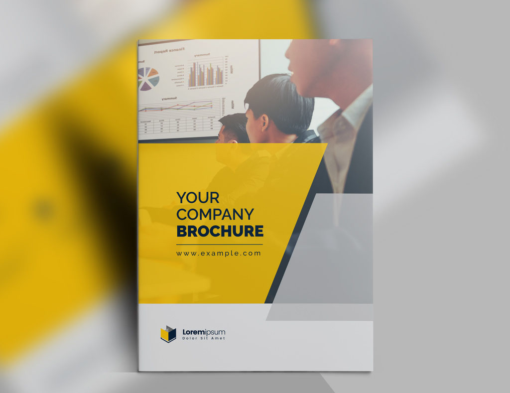Corporate Business Brochure Layout with Yellow Vector Accents