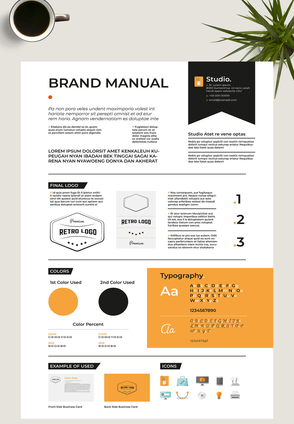  Light and Dark Brand Guidelines Poster Layout Set