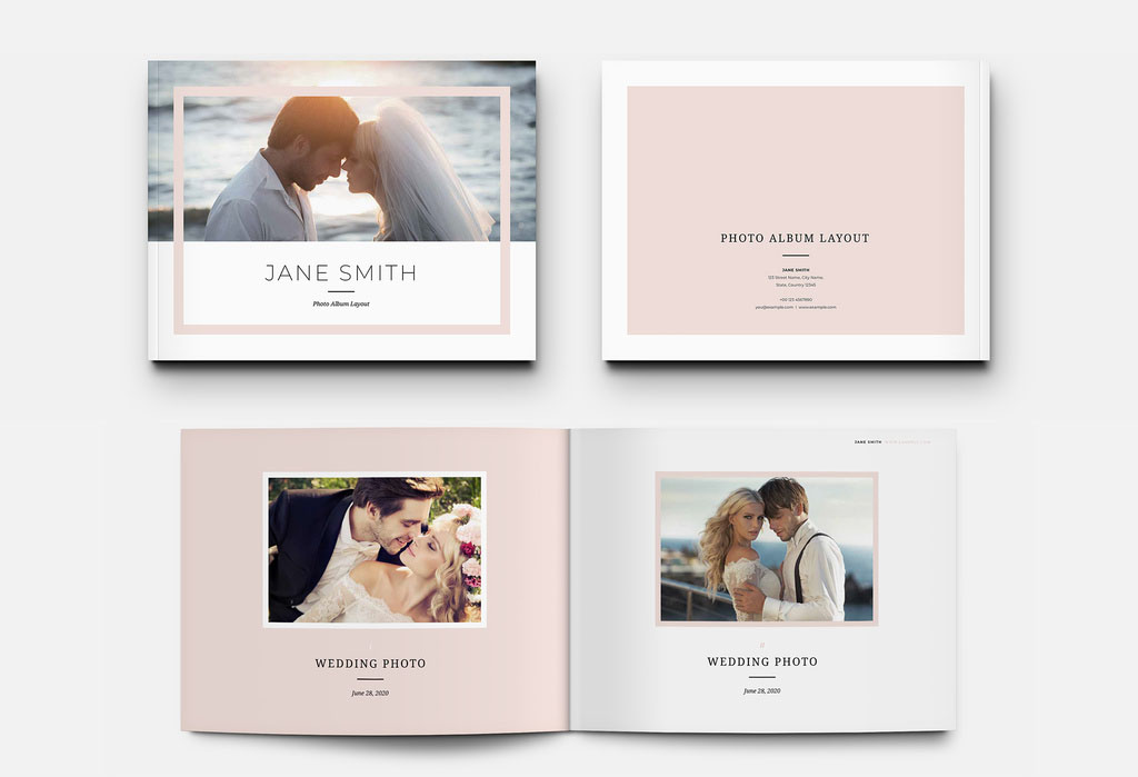 
Photo Album Layout with Pastel Pink Accents