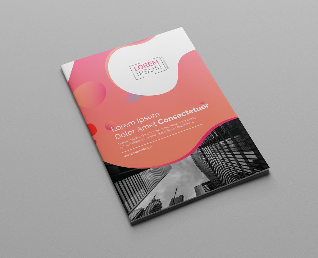 Pink Gradient Bi-Fold Brochure Layout