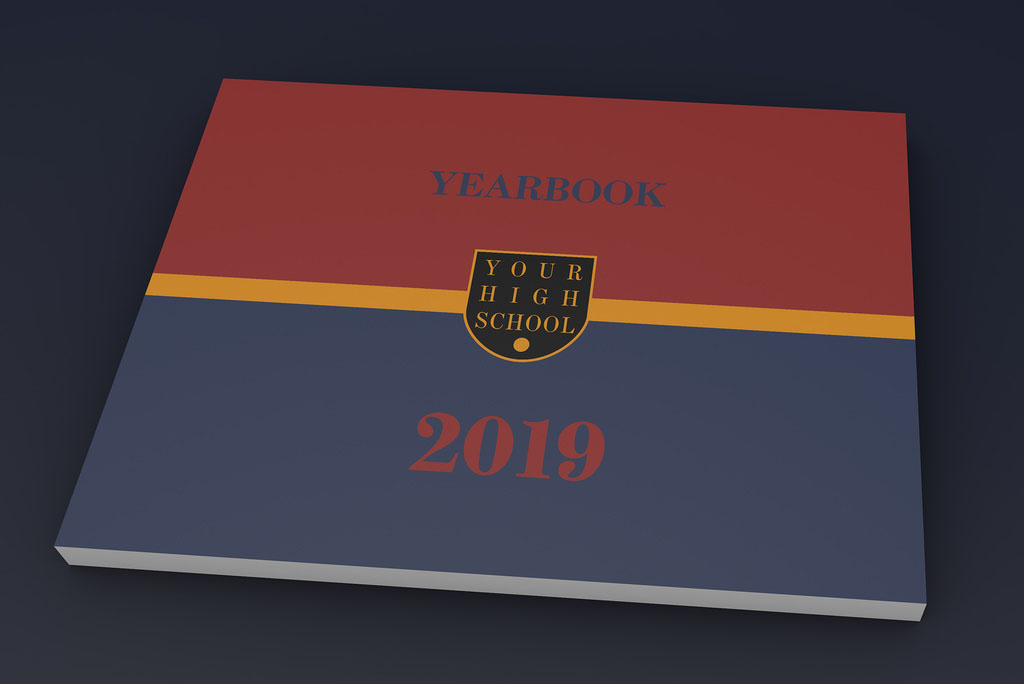 Red, Gold, and Blue Yearbook Layout
