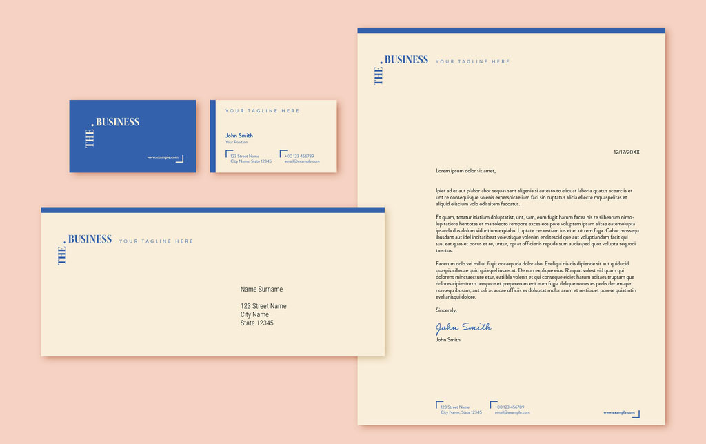 Stationery Set with Blue Elements