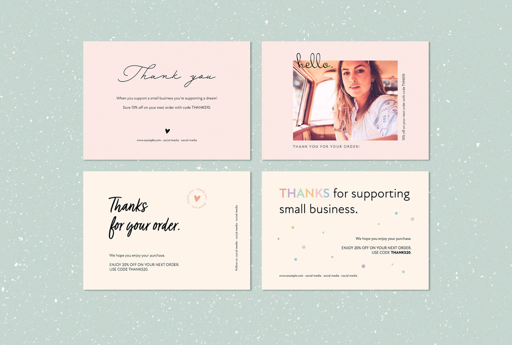 Thank You for Your Order Card Layout