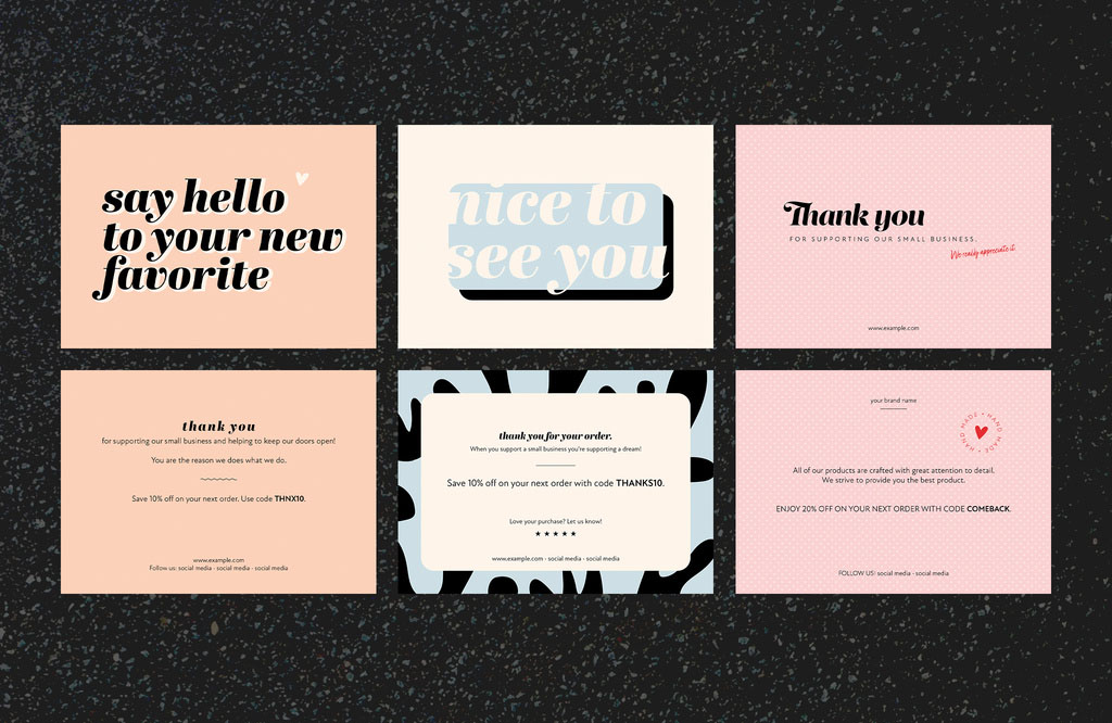 Thank You for Your Order Card Layout