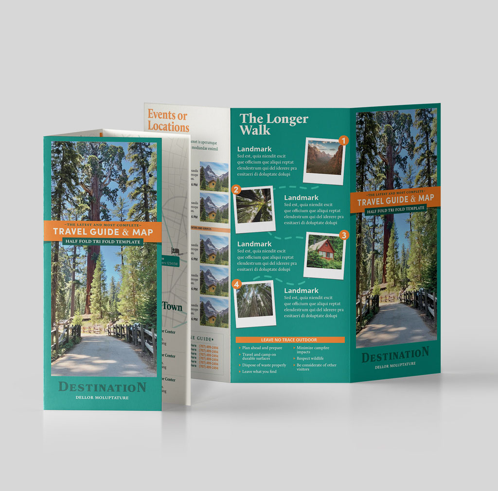 Travel Guide & Map Trifold Brochure