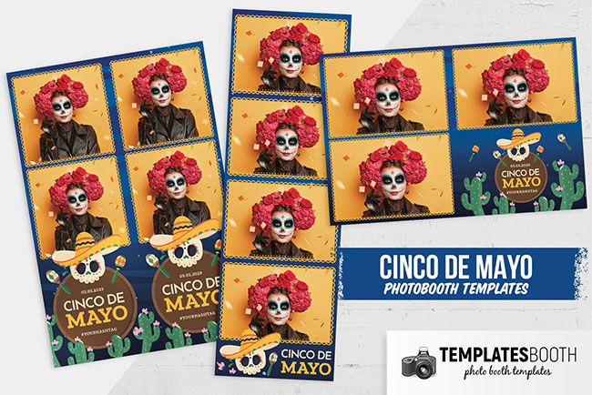Cinco de Mayo Photo Booth Template in Blue