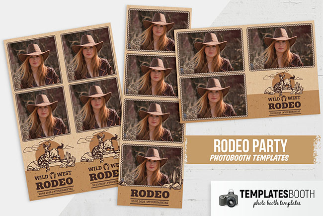 Rodeo Cowboy Country & Western Photo Booth Template