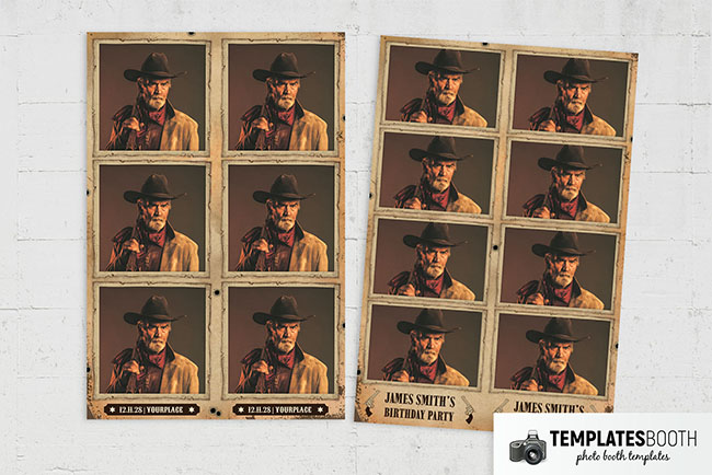 Rustic Wanted Poster Country & Western Photo Booth Template